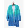 Woman Within Plus Size Ombre Shaker Cardigan(Delicate Pink Ombre)