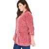 Woman Within Plus Size Open Front Chenille Cardigan(Deep Teal)