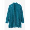 Woman Within Plus Size Open Front Chenille Cardigan(Jewel Space Dye)