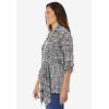 Woman Within Plus Size Open Front Pointelle Cardigan(Black White Marled)