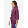 Woman Within Plus Size Open Front Pointelle Cardigan(Deep Claret)