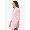 Woman Within Plus Size Open Front Pointelle Cardigan(Pink)