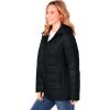 Woman Within Plus Size Packable Puffer Jacket(Black)