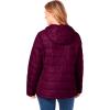 Woman Within Plus Size Packable Puffer Jacket(Deep Claret)