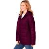 Woman Within Plus Size Packable Puffer Jacket(Deep Claret)