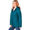 Woman Within Plus Size Packable Puffer Jacket(Deep Teal)