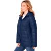 Woman Within Plus Size Packable Puffer Jacket(Navy)