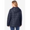 Woman Within Plus Size Packable Puffer Jacket(Teal Blue Ombre)