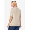 Woman Within Plus Size Perfect Elbow-Length Sleeve Cardigan(Natural Khaki)