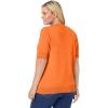 Woman Within Plus Size Perfect Elbow-Length Sleeve Cardigan(Orange Twist)