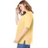 Woman Within Plus Size Perfect Elbow-Sleeve Square-Neck Tee(Banana)