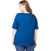 Woman Within Plus Size Perfect Elbow-Sleeve Square-Neck Tee(Bright Cobalt)