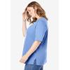 Woman Within Plus Size Perfect Elbow-Sleeve Square-Neck Tee(French Blue)