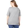 Woman Within Plus Size Perfect Elbow-Sleeve Square-Neck Tee(Heather Grey)