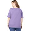 Woman Within Plus Size Perfect Elbow-Sleeve Square-Neck Tee(Soft Iris)