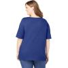 Woman Within Plus Size Perfect Elbow-Sleeve Square-Neck Tee(Ultra Blue)