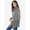Woman Within Plus Size Perfect Long Sleeve Shirt(Black Gingham)