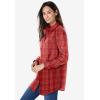 Woman Within Plus Size Perfect Long Sleeve Shirt(Classic Red Multi Plaid)