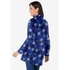 Woman Within Plus Size Perfect Long Sleeve Shirt(Deep Cobalt Snowflake)