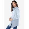Woman Within Plus Size Perfect Long Sleeve Shirt(French Blue Stripe)