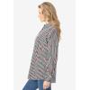 Woman Within Plus Size Perfect Long Sleeve Shirt(Heart Stripe Black Multi)