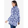 Woman Within Plus Size Perfect Long Sleeve Shirt(Ultra Blue Shadow Floral)