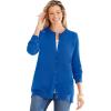 Woman Within Plus Size Perfect Long-Sleeve Cardigan(Navy)