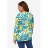 Woman Within Plus Size Perfect Long-Sleeve Cardigan(Yellow Painted Floral)