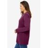Woman Within Plus Size Perfect Long-Sleeve Crewneck Tee (Petite Available)(Deep Claret)