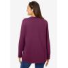 Woman Within Plus Size Perfect Long-Sleeve Crewneck Tee (Petite Available)(Deep Claret)