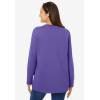 Woman Within Plus Size Perfect Long-Sleeve Crewneck Tee (Petite Available)(Petal Purple)