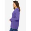Woman Within Plus Size Perfect Long-Sleeve Crewneck Tee (Petite Available)(Petal Purple)