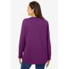 Woman Within Plus Size Perfect Long-Sleeve Crewneck Tee (Petite Available)(Plum Purple)