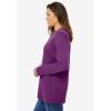 Woman Within Plus Size Perfect Long-Sleeve Crewneck Tee (Petite Available)(Plum Purple)