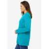 Woman Within Plus Size Perfect Long-Sleeve Crewneck Tee (Petite Available)(Pretty Turquoise)