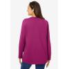 Woman Within Plus Size Perfect Long-Sleeve Crewneck Tee (Petite Available)(Raspberry)