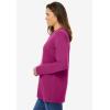 Woman Within Plus Size Perfect Long-Sleeve Crewneck Tee (Petite Available)(Raspberry)