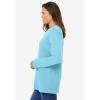 Woman Within Plus Size Perfect Long-Sleeve Crewneck Tee (Petite Available)(Seamist Blue)