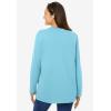 Woman Within Plus Size Perfect Long-Sleeve Crewneck Tee (Petite Available)(Seamist Blue)