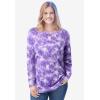 Woman Within Plus Size Perfect Long-Sleeve Crewneck Tee (Petite Available)(Soft Iris)