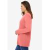 Woman Within Plus Size Perfect Long-Sleeve Crewneck Tee (Petite Available)(Sweet Coral)