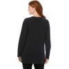 Woman Within Plus Size Perfect Long-Sleeve Crewneck Tunic(Black)