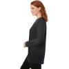 Woman Within Plus Size Perfect Long-Sleeve Crewneck Tunic(Black)