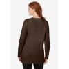 Woman Within Plus Size Perfect Long-Sleeve Crewneck Tunic(Chocolate)