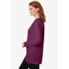 Woman Within Plus Size Perfect Long-Sleeve Crewneck Tunic(Deep Claret)