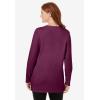 Woman Within Plus Size Perfect Long-Sleeve Crewneck Tunic(Deep Claret)