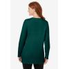 Woman Within Plus Size Perfect Long-Sleeve Crewneck Tunic(Emerald Green)