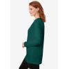 Woman Within Plus Size Perfect Long-Sleeve Crewneck Tunic(Emerald Green)