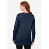 Woman Within Plus Size Perfect Long-Sleeve Crewneck Tunic(Navy)
