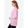 Woman Within Plus Size Perfect Long-Sleeve Crewneck Tunic(Pink)